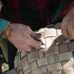 Owen Jones making an oak swill at Hatfield Living Crafts fair 2017